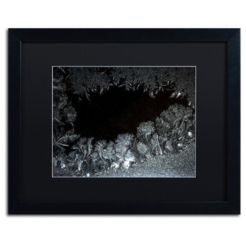 Kurt Shaffer 'Window Frost at Night 2' Art, Black Frame, Black Matte, 20"x16"