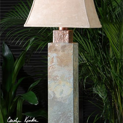 Slate, Tall, Table Outdoor Lamp | Uttermost - Outdoor Table Lamps