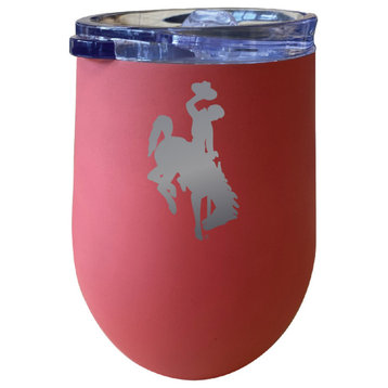 Wyoming Cowboys 12 oz Insulated Wine Stainless Steel Tumbler Coral