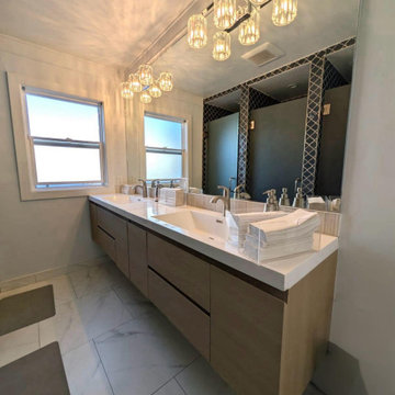 Modern Bathroom Remodel with Triple Shower Design