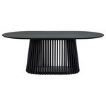 Armen Living - Pasadena 79" Wood Oval Dining Table, Black Oak Finish - Introducing the Pasadena 79-inch Wood Oval Dining Table, a contemporary centerpiece designed to redefine your indoor dining experience. Finished in a sleek Black Oak, this table effortlessly marries style and functionality, making it the ideal addition to any modern dining room or kitchen setting. Crafted with meticulous attention to detail, the oval shape of the table brings a touch of sophistication, creating a dynamic focal point for gatherings in your dining room. With a generous tabletop length of 79 inches and a width of 43 inches, this dining room table provides ample space for family dinners or entertaining guests. The Black Oak Veneer top and black solid Rubberwood base add a layer of elegance, enhancing the refined aesthetic that effortlessly integrates into various interior styles. Perfect for any space, the Pasadena Dining Table is not just about style; it's also a practical solution for those in search of a mid-sized dining table that doesn't compromise on appearance. The seamless fusion of form and function makes it an inviting addition to both casual family meals and formal dinner parties. Elevate your dining experience with the Pasadena 79-inch Wood Oval Dining Table, where contemporary design meets the practical demands of modern living. The Pasadena Dining Table is also available in a black base with Walnut Veneer top or natural Oak base with natural Oak tabletop, and all three color options are available as 47-inch round tables.
