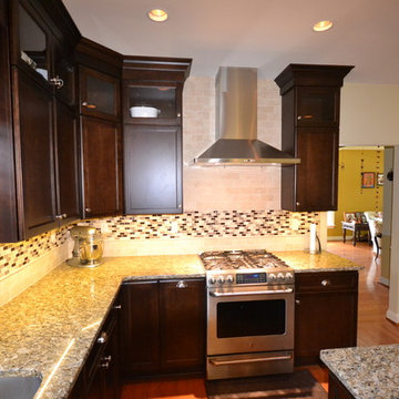 Stacked Wall Cabinets to the Ceiling