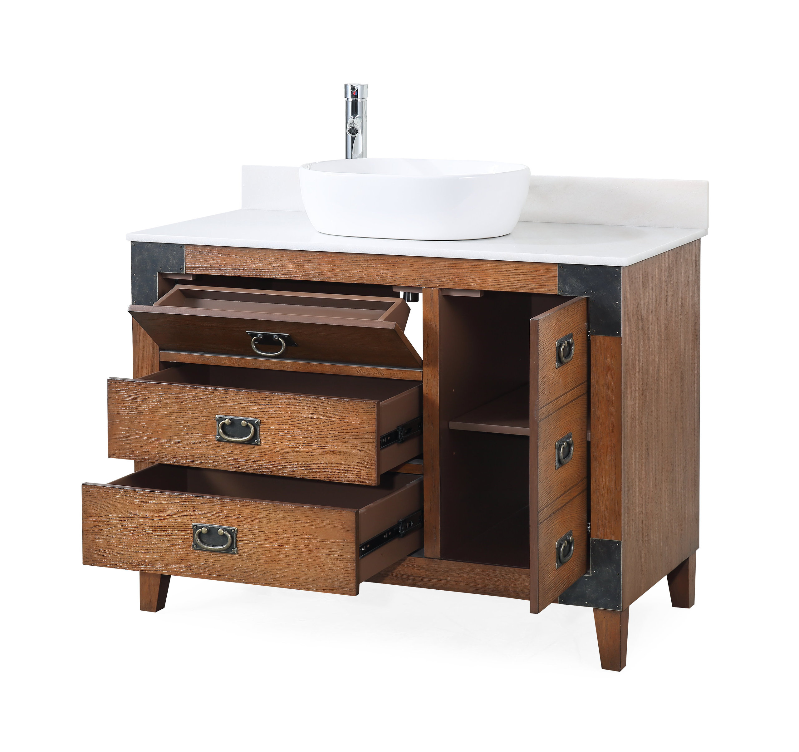 42" Vessel Sink Bathroom Vanity, Asian style Akira