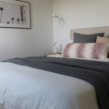 Mauve and Blush Guest Room with Gray