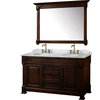 Wyndham Collection 60" andover Double Sink Bathroom Vanity Set, Dark Cherry