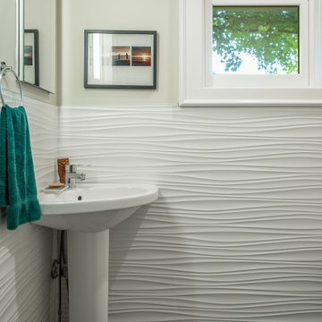 Powder room off the side entry