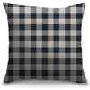 "Blue Gingham Plaid Tweed" Pillow 18"x18"