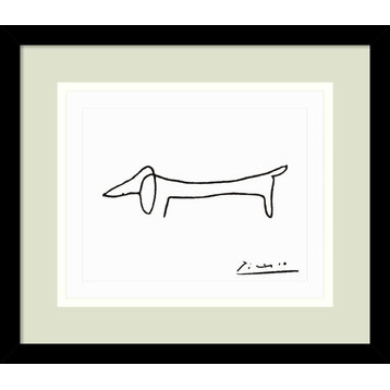 Framed Art Print 'Le Chien (The Dog)' by Pablo Picasso, Outer Size 15x13