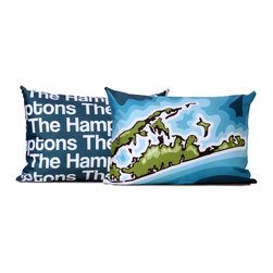 Hamptons Map Pillow - Decorative Pillows