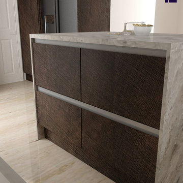 Cashmere Gloss U-shaped Kitchen Design Supplied by Inspired Elements