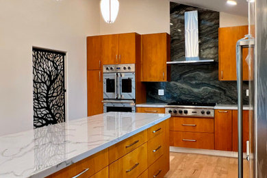 Example of a trendy kitchen design in San Diego