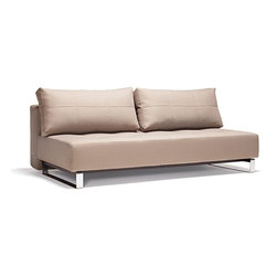 "Innovation" Supremax Sleek Excess Lounger | Medium Grey | Chrome Legs - Sofas