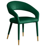 Meridian Furniture - Destiny Dining Chair, Green, Velvet - Elegant and eye-catching, the stunning Green Velvet Destiny Dining Chair from Meridian Furniture is the perfect addition to any space.