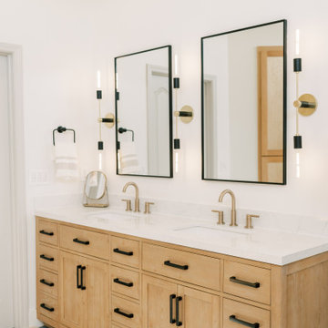 Warm Modern Primary Bathroom Remodel in Olathe