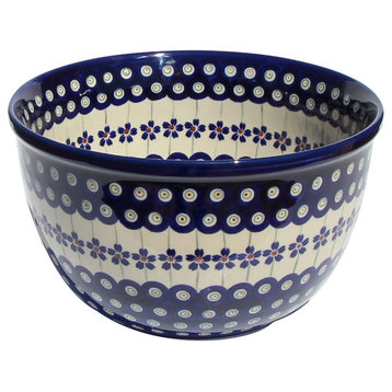 Polish Pottery Mixing Bowl, Pattern Number: 166a