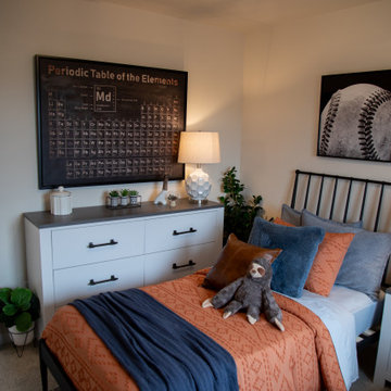 Maison Dresser and Finley Table Lamp in a Modern Boys Bedroom