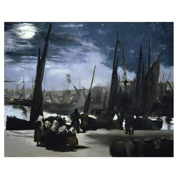 "Moonlight over the Port Boulogne" Digital Paper Print by Edouard Manet, 32"x26"
