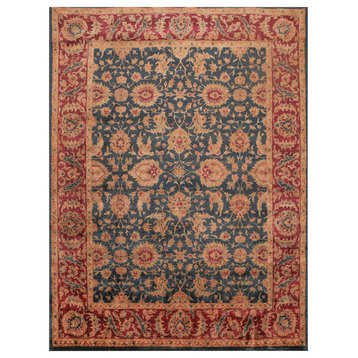 Charcoal Burgundy Color Persian Rug, 8'x10'