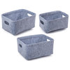 Truu Design Stylish Felt Fabric Storage Basket in Gray Tone (Set of 3)