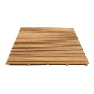 Nordic Style Oiled Teak Shower/Bath/Outdoor Mat 19.6? x 19.6?