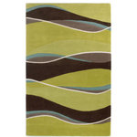 KAS - KAS Eternity 1084 Lime/Mocha Landscapes Area Rug, 4'x6' - Step into our world and experience a multi-textured masterpiece from our Eternity Collection. Hand- tufted in India of 100% quality wool, these rugs are woven using multi-textured wool, a versatile color palette and a Hi/Lo effect, bringing modern simplicity into our lives. The combination of timeless colors and a variety of textures will create an everlasting presence in any room while setting the foundation for any decorating style.