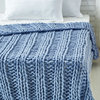 Jamilah Channel Knit Throw, Light Blue, 50"x70"