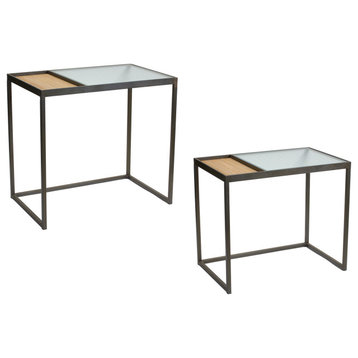 Bamboo Side Table, 2-Piece Set