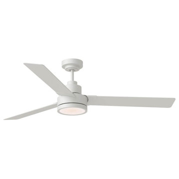 Generation Lighting Jovie 3 Blade Outdoor Ceiling, Aged Pewter, Matte White, 58.00, Outdoor, Yes