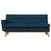 Modway Engage Left-Arm Upholstered Fabric and Wood Loveseat in Azure Blue