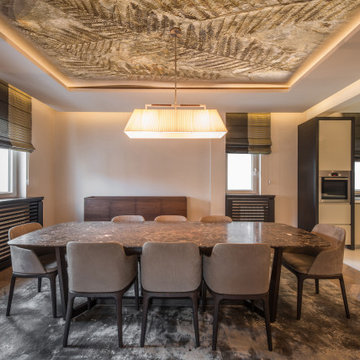 Stretch Ceiling Mural in Dining Room