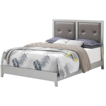 Glory Furniture Primo Full Panel Bed in Silver Champagne