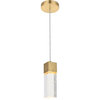 Elegant Lighting Novastella Royal Cut Crystal LED Pendant in Gold