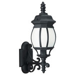 Sea Gull Lighting - Sea Gull Lighting 89102-12 Wynfield - 19.75" 100W One Light Outdoor Wall Lantern - The Wynfield collection by Sea Gull Lighting complWynfield 19.75" 100W Black Frosted Glass *UL: Suitable for wet locations Energy Star Qualified: n/a ADA Certified: n/a  *Number of Lights: Lamp: 1-*Wattage:100w A19 Medium Base bulb(s) *Bulb Included:No *Bulb Type:A19 Medium Base *Finish Type:Black