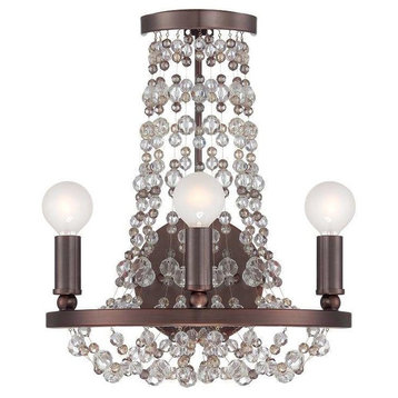 Channing 3-Light Sconce, Chocolate Bronze and Hand-Cut Crystal Beads