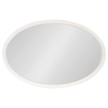 Hogan Oval Framed Wall Mirror, White 24x36