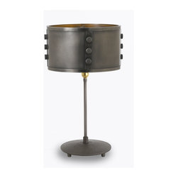 Factory 12" Table Lamp | Black Brushed Steel - Table Lamps