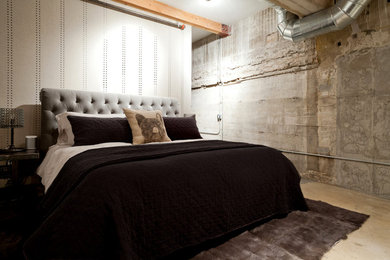 Design ideas for an industrial bedroom in Los Angeles.