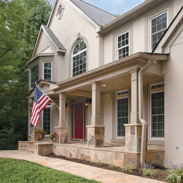 Front Porch Addition with Stone Piers