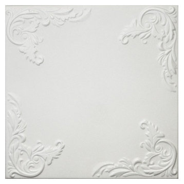 20"x20" Styrofoam Glue Up Ceiling Tiles, R101W Plain White