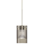 Besa Lighting - Besa Lighting 1XT-6524ES-SN Scope - One Light Cord Pendant - Our Smoke/Frost glass is a colored transparent borScope One Light Cord Satin Nickel Smoke/F *UL Approved: YES Energy Star Qualified: n/a ADA Certified: n/a  *Number of Lights: Lamp: 1-*Wattage:50w MR16 Halogen bulb(s) *Bulb Included:Yes *Bulb Type:MR16 Halogen *Finish Type:Satin Nickel