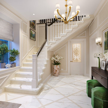 Foyer Option A. Traditional style private residence.