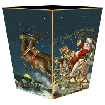 Santa and Reindeer Wastepaper Basket