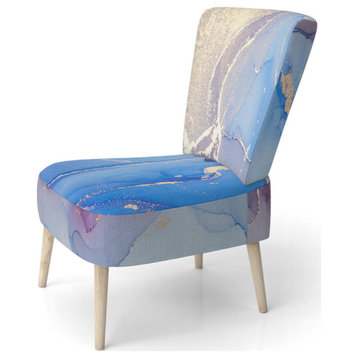 Blue & Pink Marble Fluid Art Chair, Side Chair