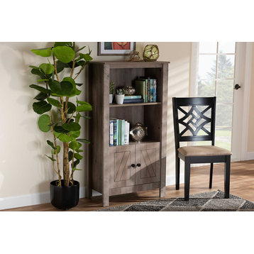 Aliza Rustic Oak Finish Wood 3-Tier Bookcase
