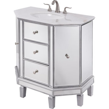 Vanity Cabinet Sink NOUVEAU Contemporary Slanted Corners Single Brown