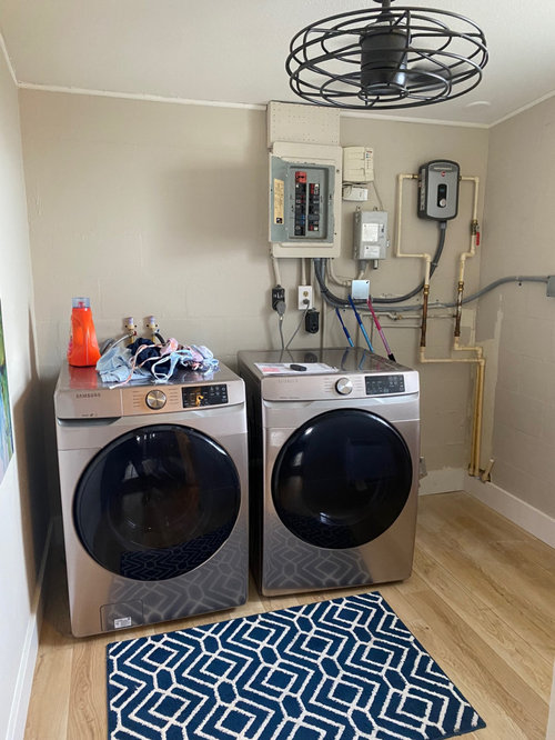Hiding pipes in laundry room