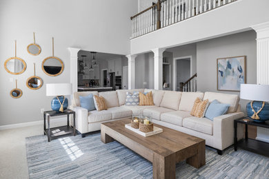 Example of a transitional family room design in DC Metro