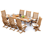 Teak Deals - 9-Piece Outdoor Teak Dining Set, 94" Rectangle Table, 8 Warwick Arm Chairs - Our Teak Dining Set is a uniquely modern interplay of very durable teak wood featuring our beautiful Teak Chairs. Our teak wood is certified to withstand the rigors of adverse climates however because of Teak's well known micro-smooth finish and quality craftsmanship many use our furniture indoors as well. Rich in oil finely grained and precisely fashioned with mortise-and-tenon joinery.