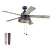Prominence Home Brightondale Indoor Outdoor Ceiling Fan, 52", Matte Black