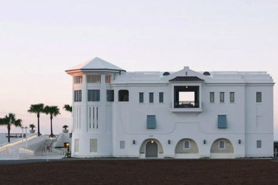 Inspiration for a large coastal exterior home remodel in Jacksonville